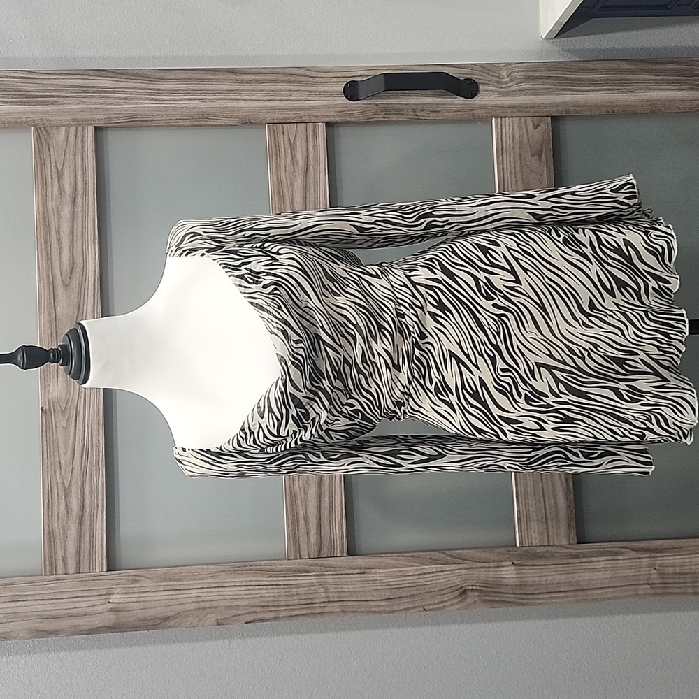 Zebra Print Draped Dress